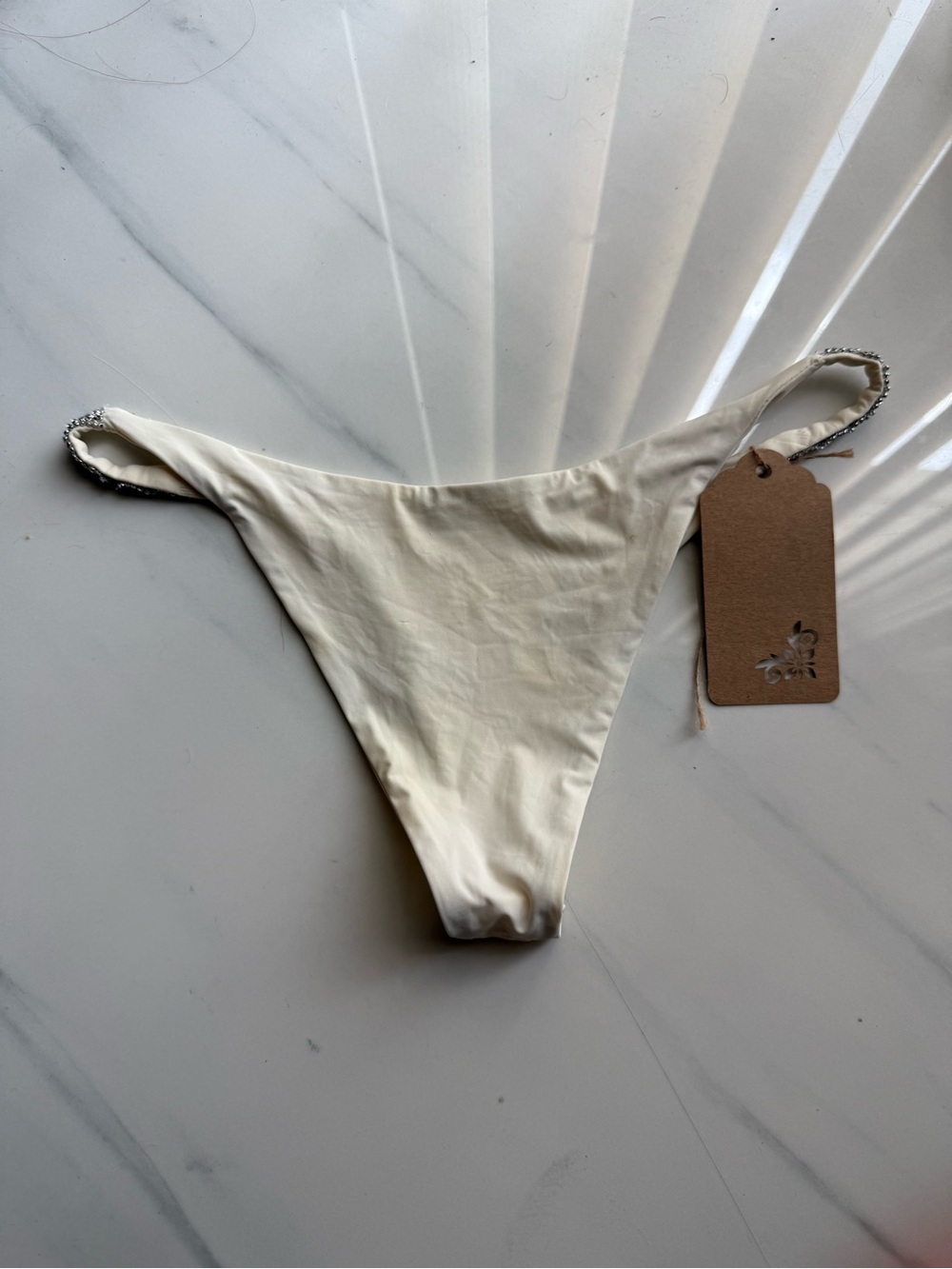 Meshki white High Leg Bikini Bottom